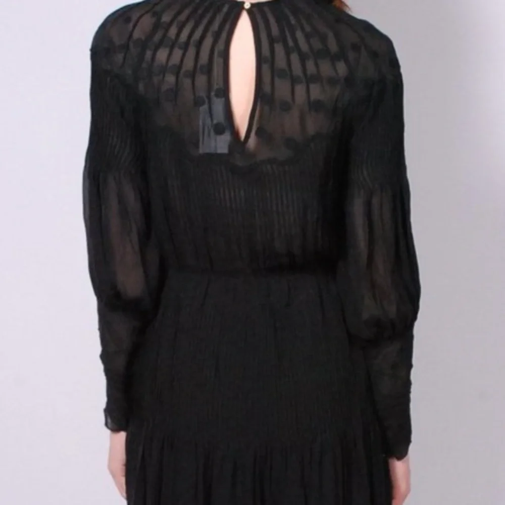 Ulla Johnson Alba Silk Polka Dot Sheer Blouse - Picture 4 of 16